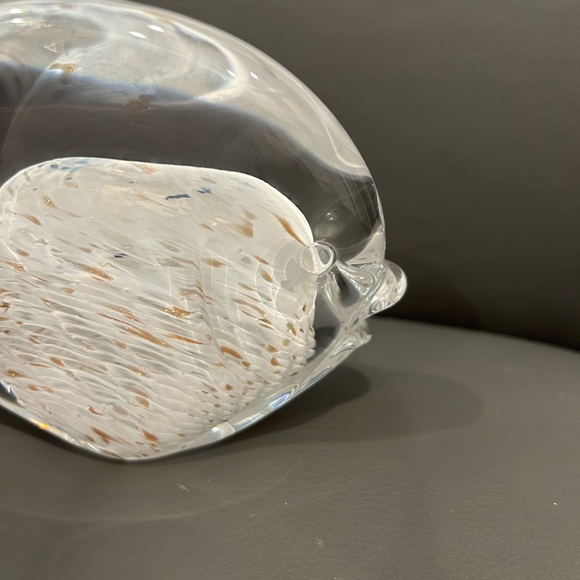 Marcolin Clear & White Art Crystal Glass Fish Sculpture. Acid-Etched on Bottom - Picture 5 of 10